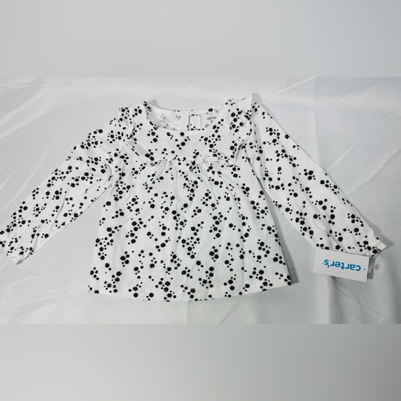 Carter’s Toddler Girl Outfit Floral Set 24M Flower Top Black Leggings Pants NWT - Picture 2 of 16